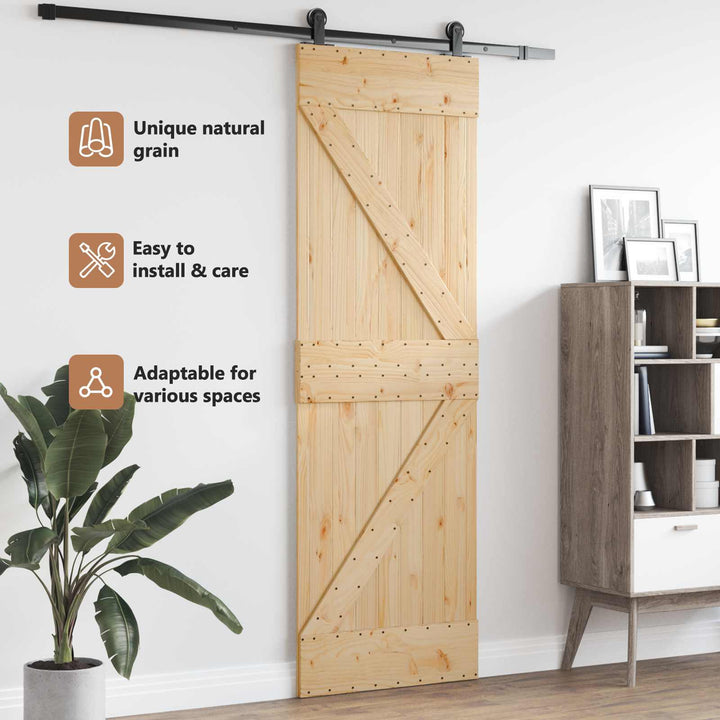Dør NARVIK Naturfarvet 70 x 210 cm Massivt Fyrretræ