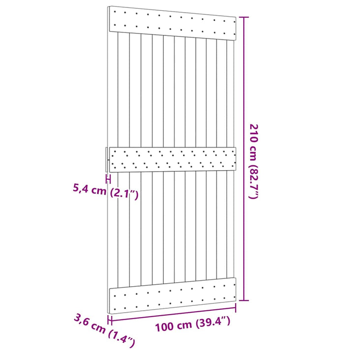 dør NARVIK 100x210 cm massivt fyrretræ