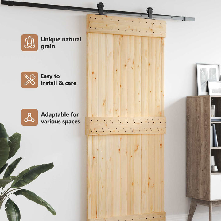 Dør NARVIK Naturfarvet 100 x 210 cm Massivt Fyrretræ