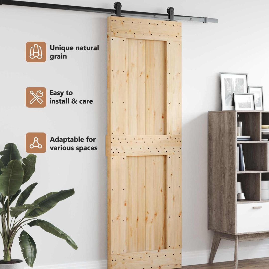 Dør NARVIK Naturfarvet 70 x 210 cm Massivt Fyrretræ
