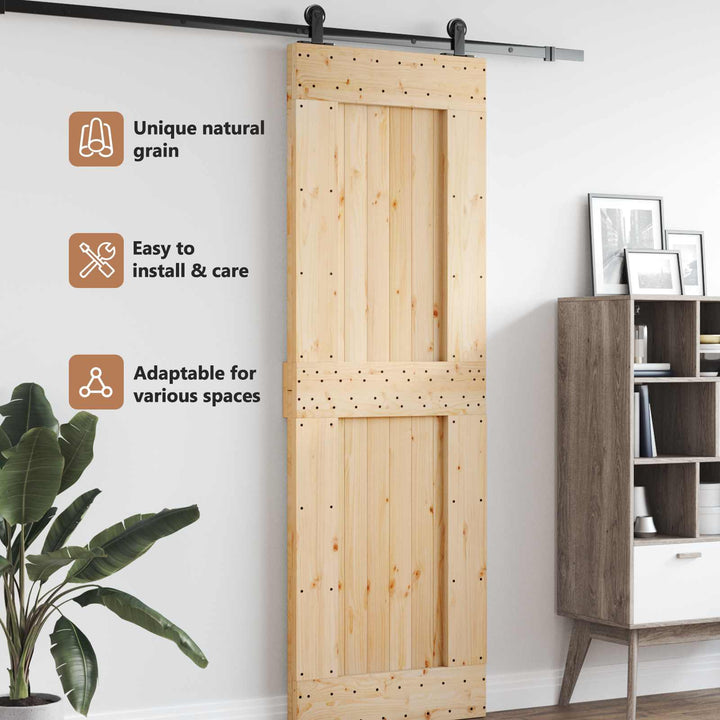 Dør NARVIK Naturfarvet 70 x 210 cm Massivt Fyrretræ
