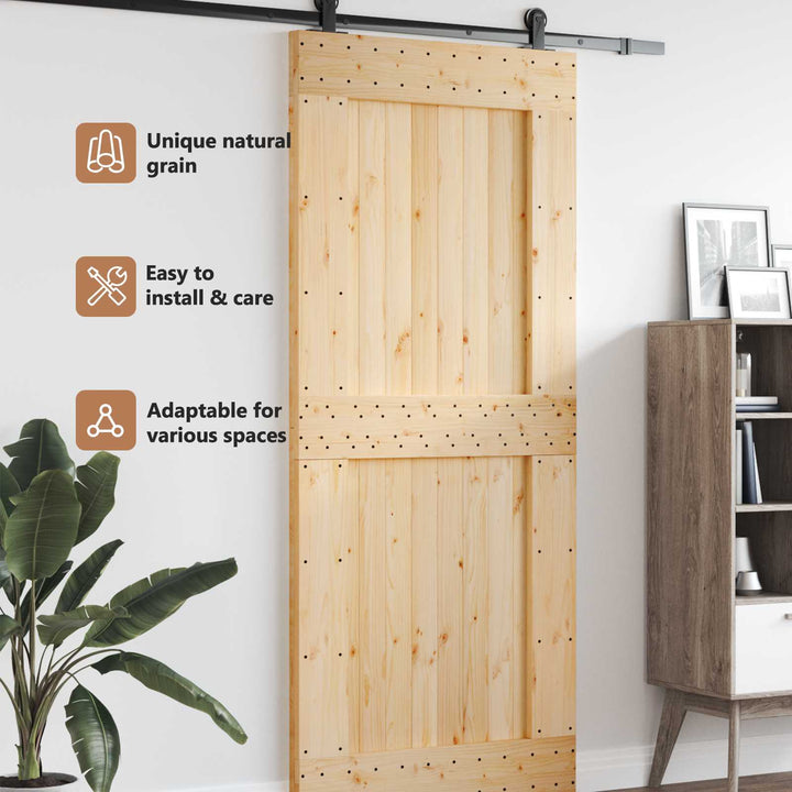 Dør NARVIK Naturfarvet 95 x 210 cm Massivt Fyrretræ
