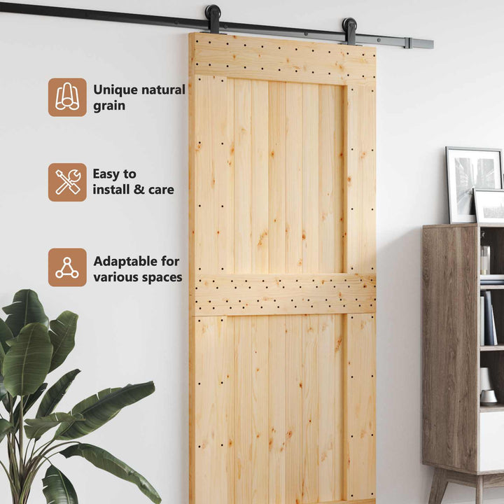 Dør NARVIK Naturfarvet 100 x 210 cm Massivt Fyrretræ