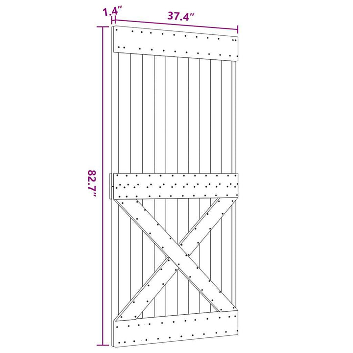 dør NARVIK 95x210 cm massivt fyrretræ