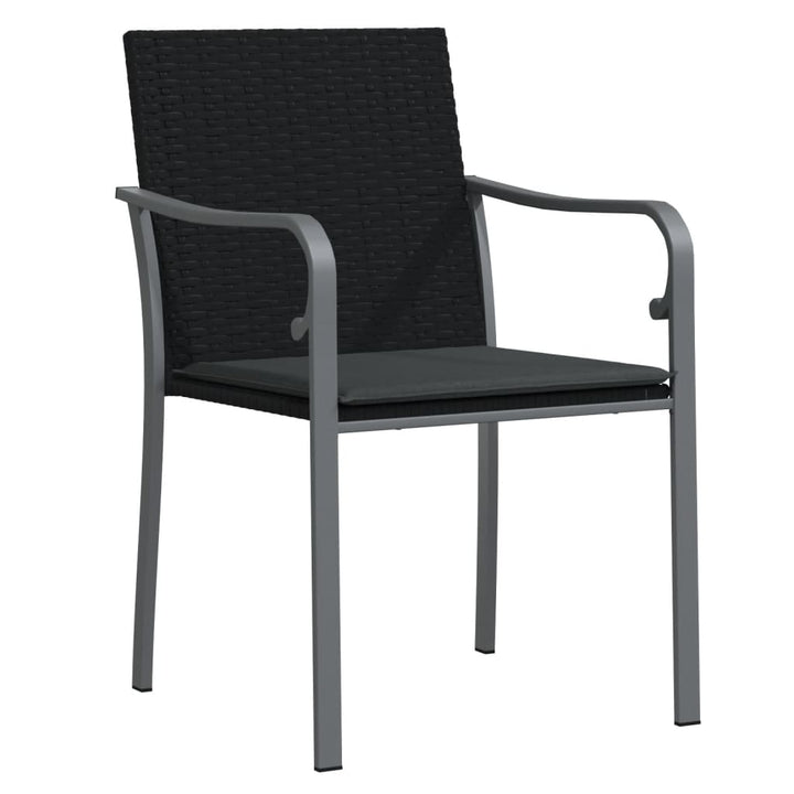 spisebordssæt til haven 5 dele med hynder polyrattan og stål
