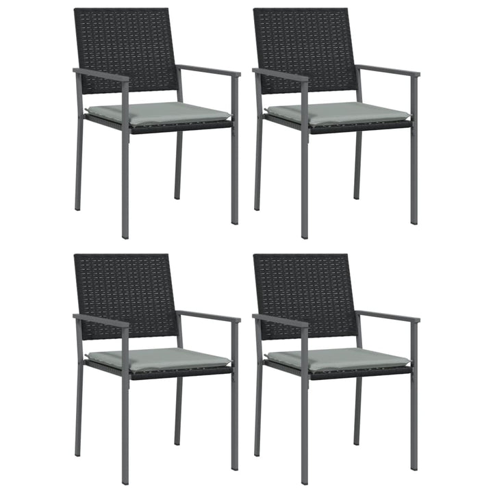 spisebordssæt til haven 5 dele med hynder polyrattan og stål
