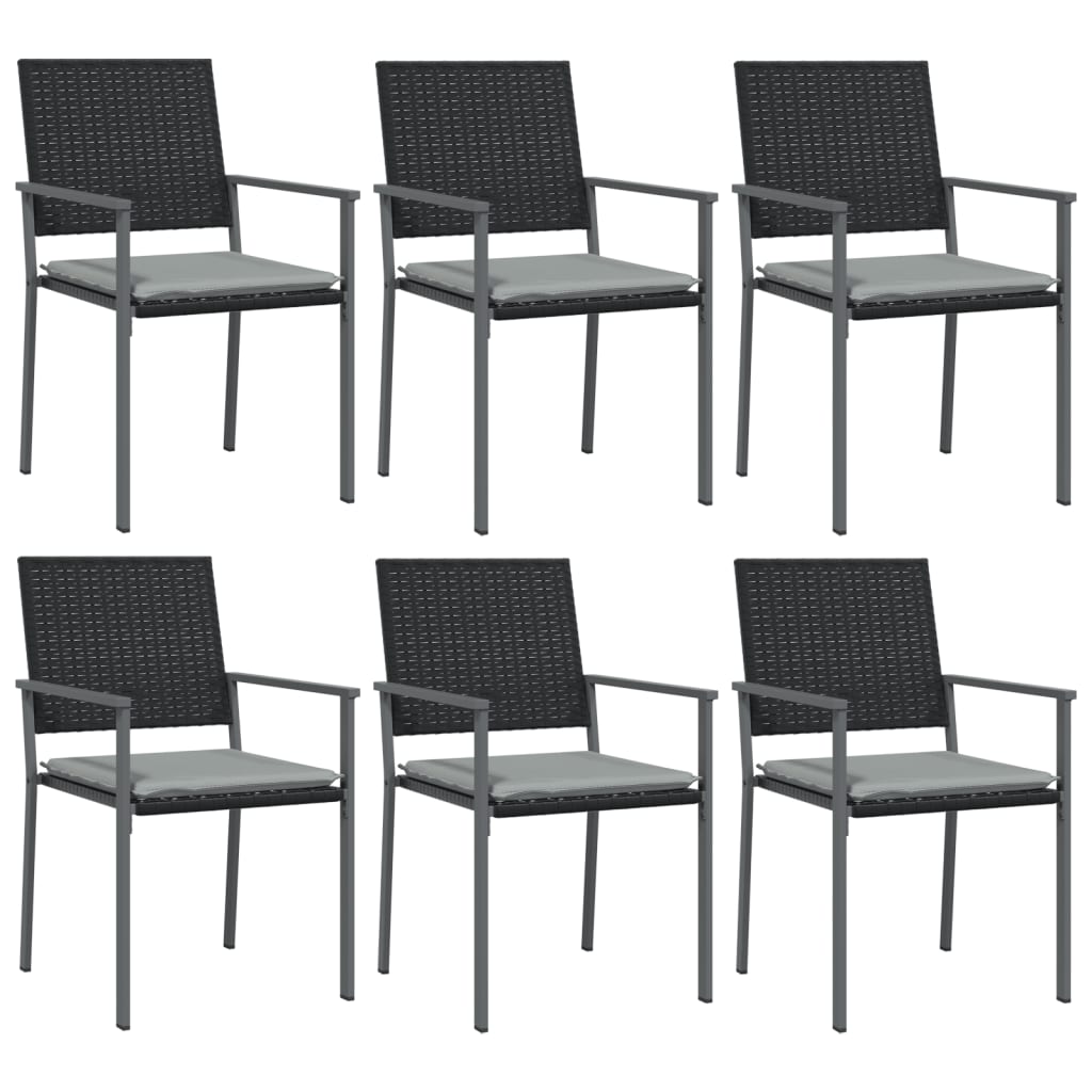 spisebordssæt til haven 7 dele med hynder polyrattan og stål