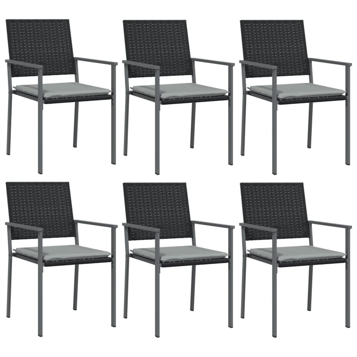 spisebordssæt til haven 7 dele med hynder polyrattan og stål