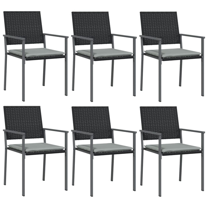 spisebordssæt til haven 7 dele med hynder polyrattan og stål