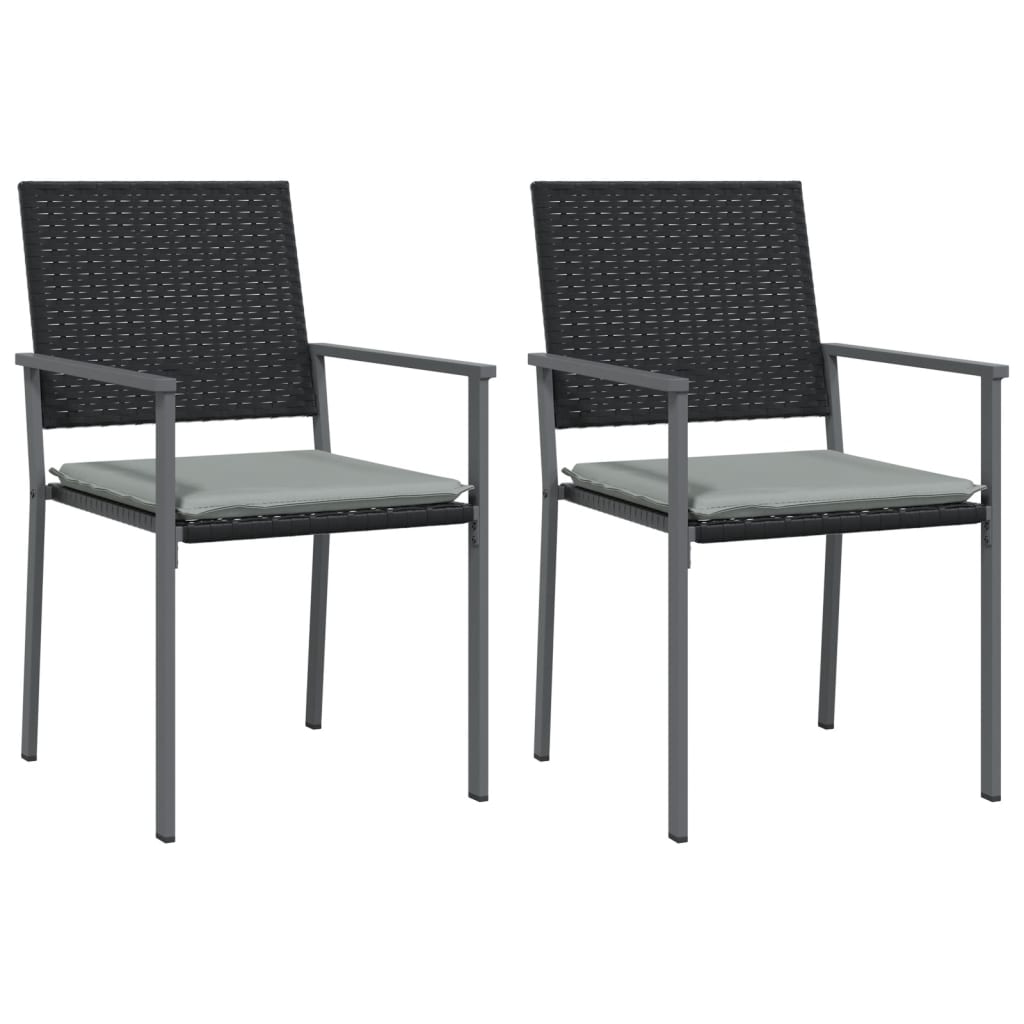 spisebordssæt til haven 3 dele med hynder polyrattan og stål