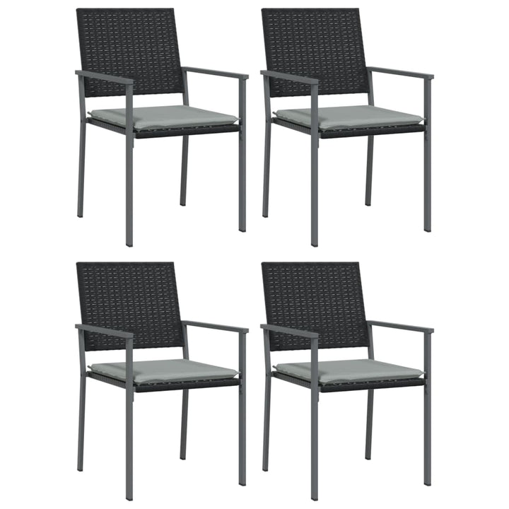 spisebordssæt til haven 5 dele med hynder polyrattan og stål