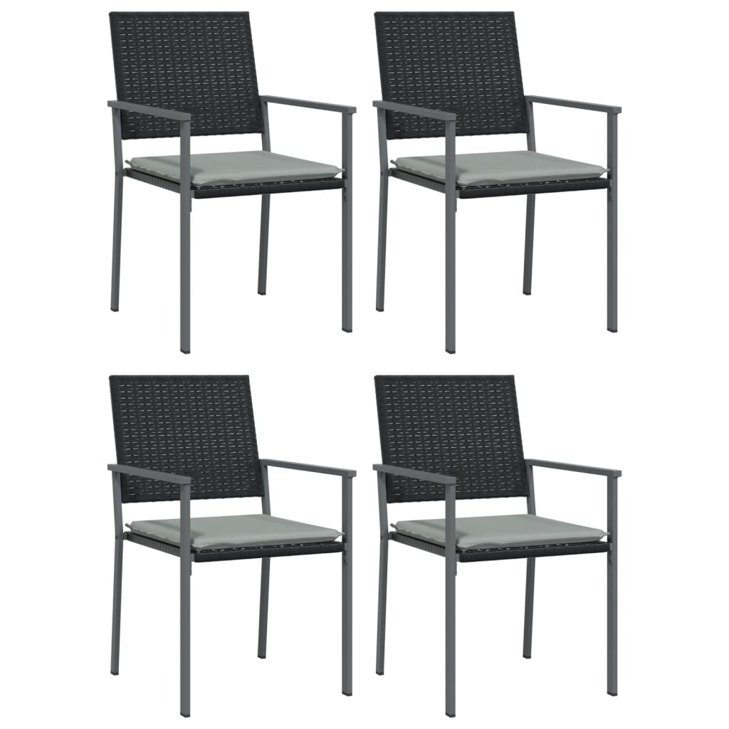 spisebordssæt til haven 5 dele med hynder polyrattan og stål