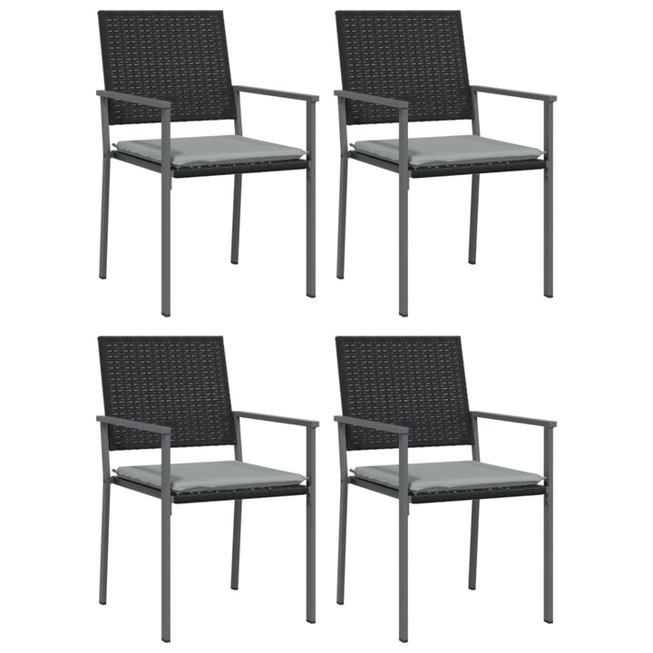 spisebordssæt til haven 5 dele med hynder polyrattan og stål