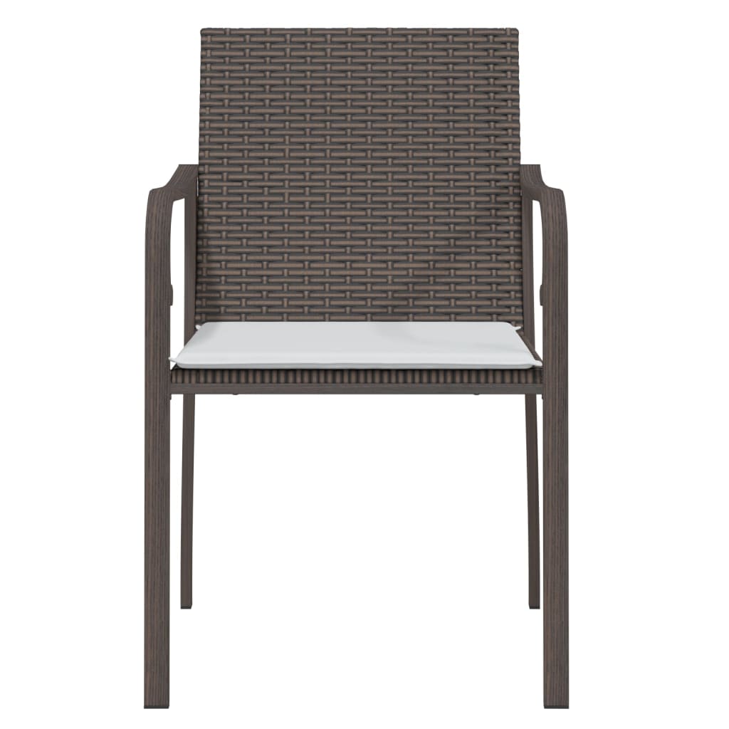 havestole med hynder 4 stk. 56x59x84 cm polyrattan brun