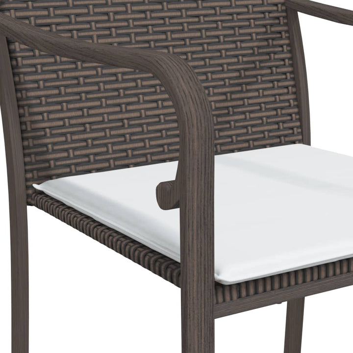 havestole med hynder 4 stk. 56x59x84 cm polyrattan brun