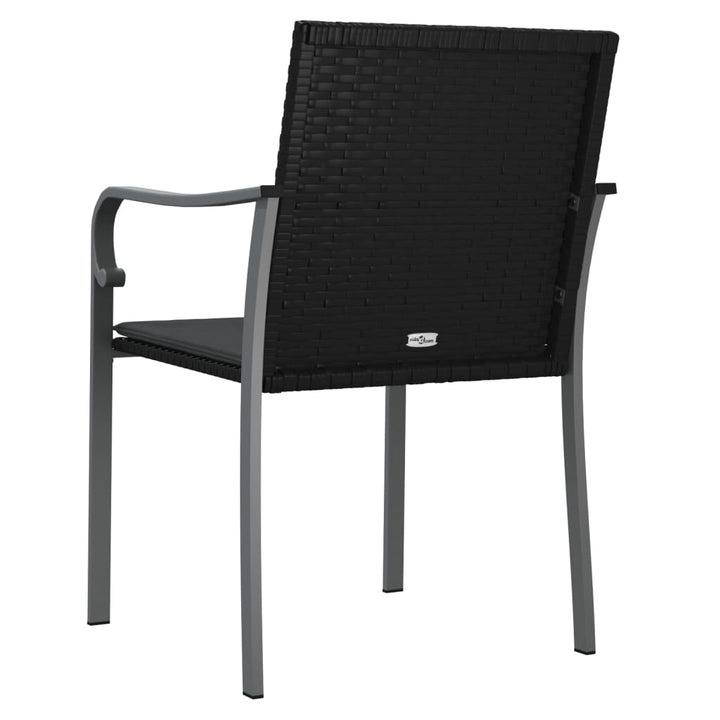 havestole med hynder 4 stk. 56x59x84 cm polyrattan sort