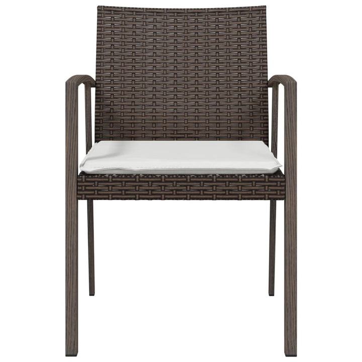 havestole med hynder 6 stk. 56,5x57x83 cm polyrattan brun