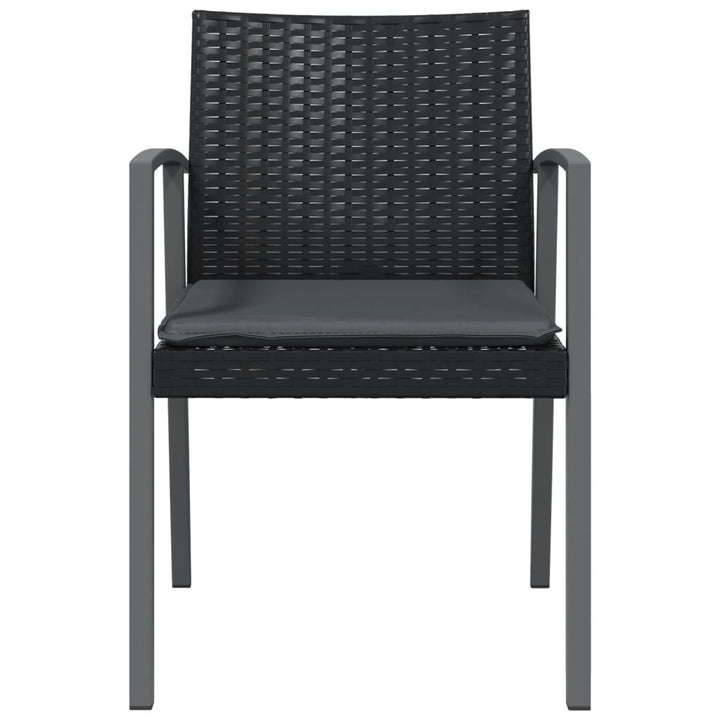 havestole med hynder 6 stk. 56,5x57x83 cm polyrattan sort