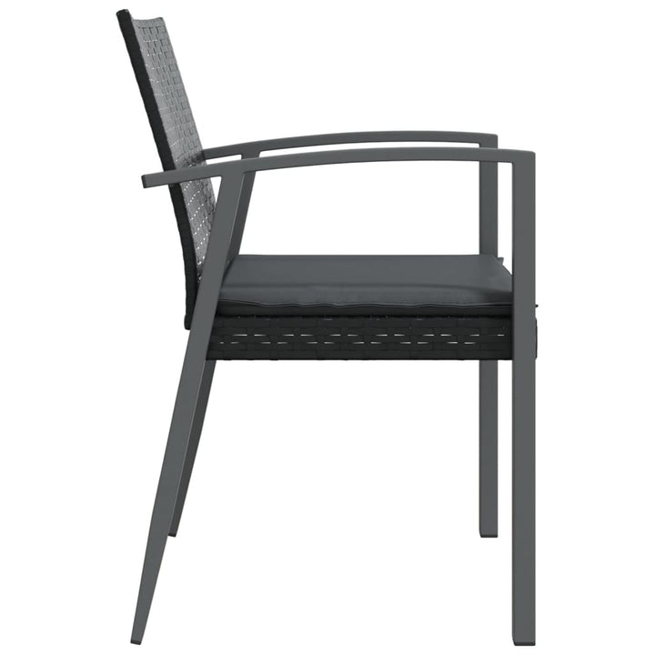 havestole med hynder 6 stk. 56,5x57x83 cm polyrattan sort