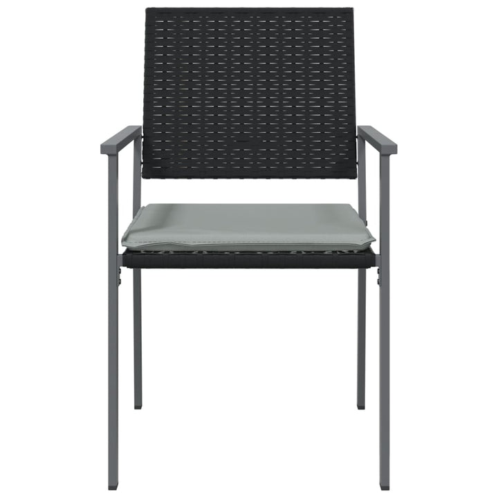 havestole med hynder 6 stk. 54x62,5x89 cm polyrattan sort