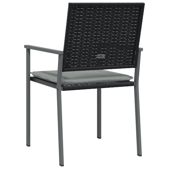 havestole med hynder 6 stk. 54x62,5x89 cm polyrattan sort