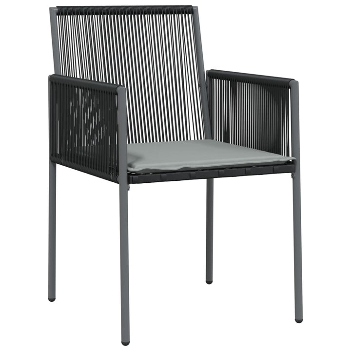 havestole med hynder 4 stk. 54x60,5x83,5 cm polyrattan sort