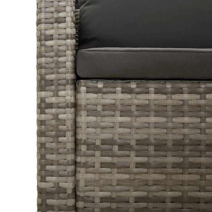 loungesæt til haven 5 dele med hynder polyrattan grå