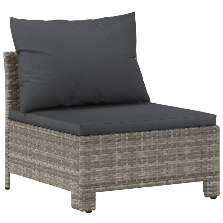 loungesæt til haven 7 dele med hynder polyrattan grå