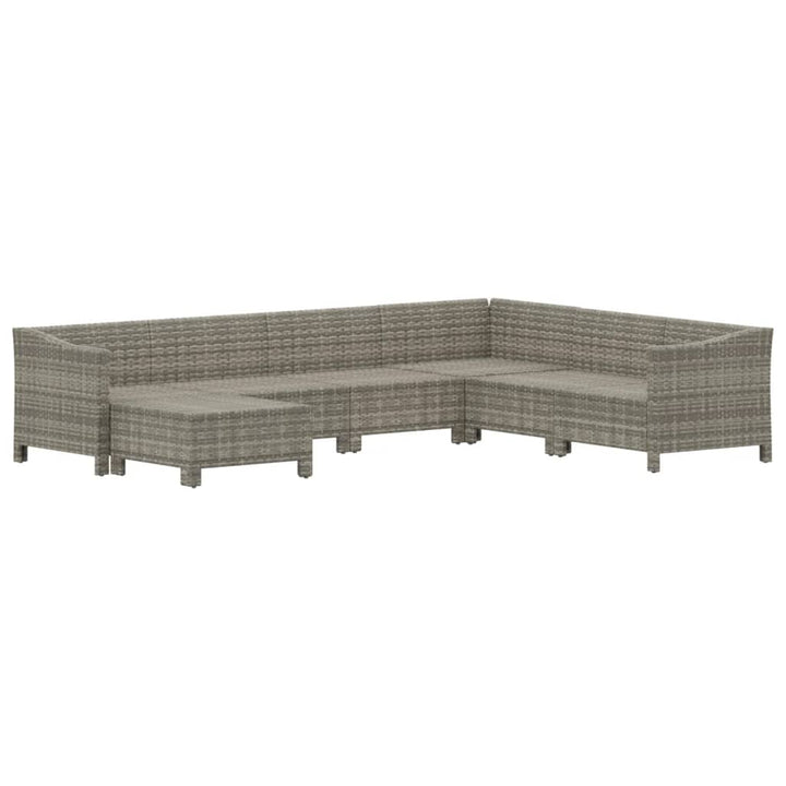 loungesæt til haven 7 dele med hynder polyrattan grå