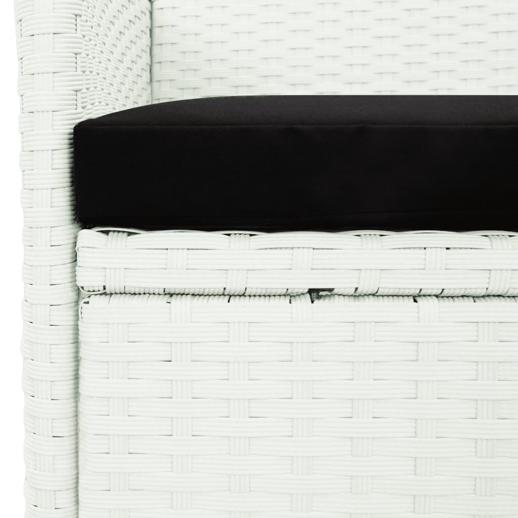 spisebordssæt til haven 5 dele med hynder polyrattan hvid