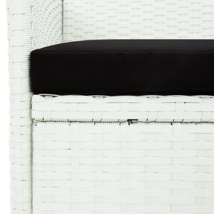 spisebordssæt til haven 5 dele med hynder polyrattan hvid