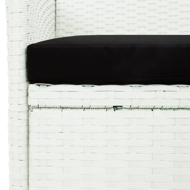 spisebordssæt til haven 9 dele med hynder polyrattan hvid