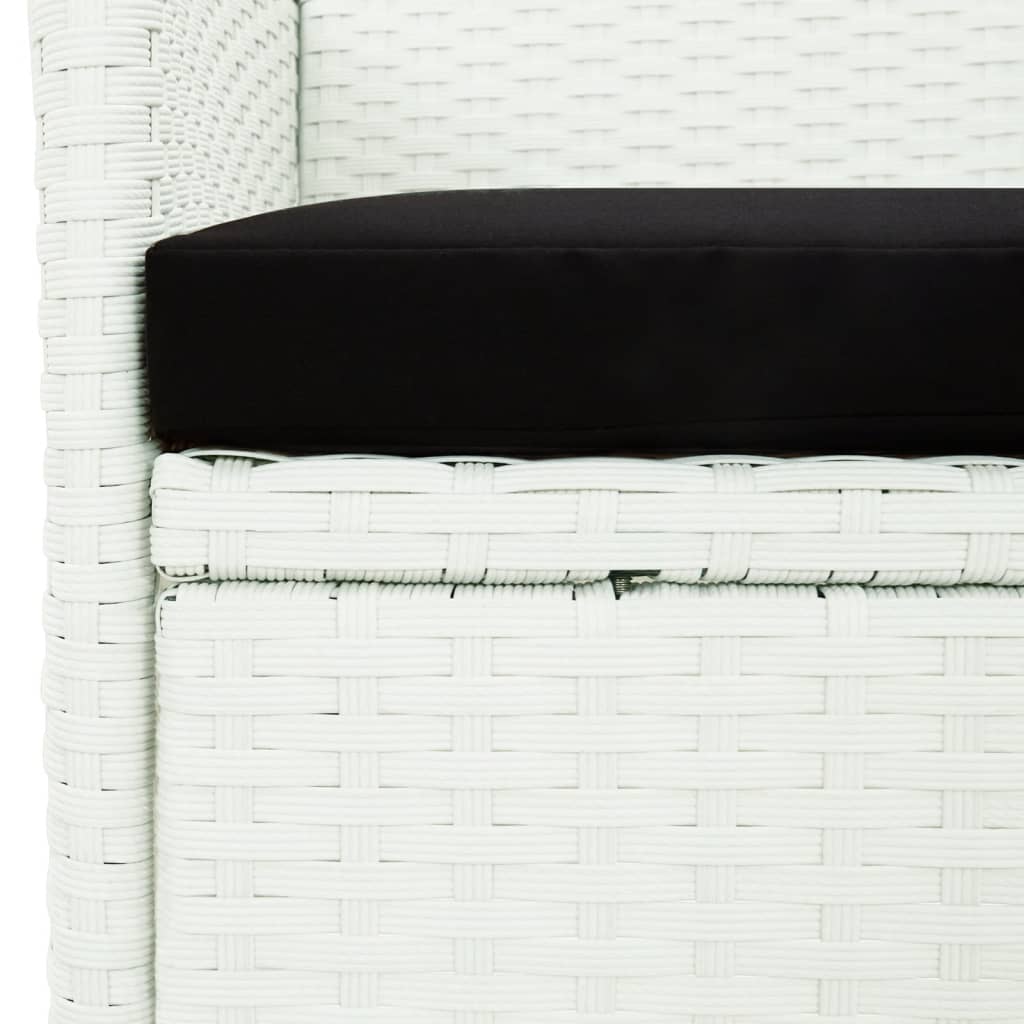spisebordssæt til haven 9 dele med hynder polyrattan hvid
