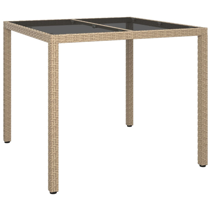 spisebordssæt til haven 5 dele med hynder polyrattan beige