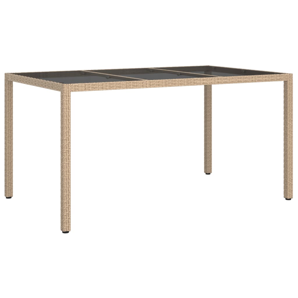 spisebordssæt til haven 5 dele med hynder polyrattan beige