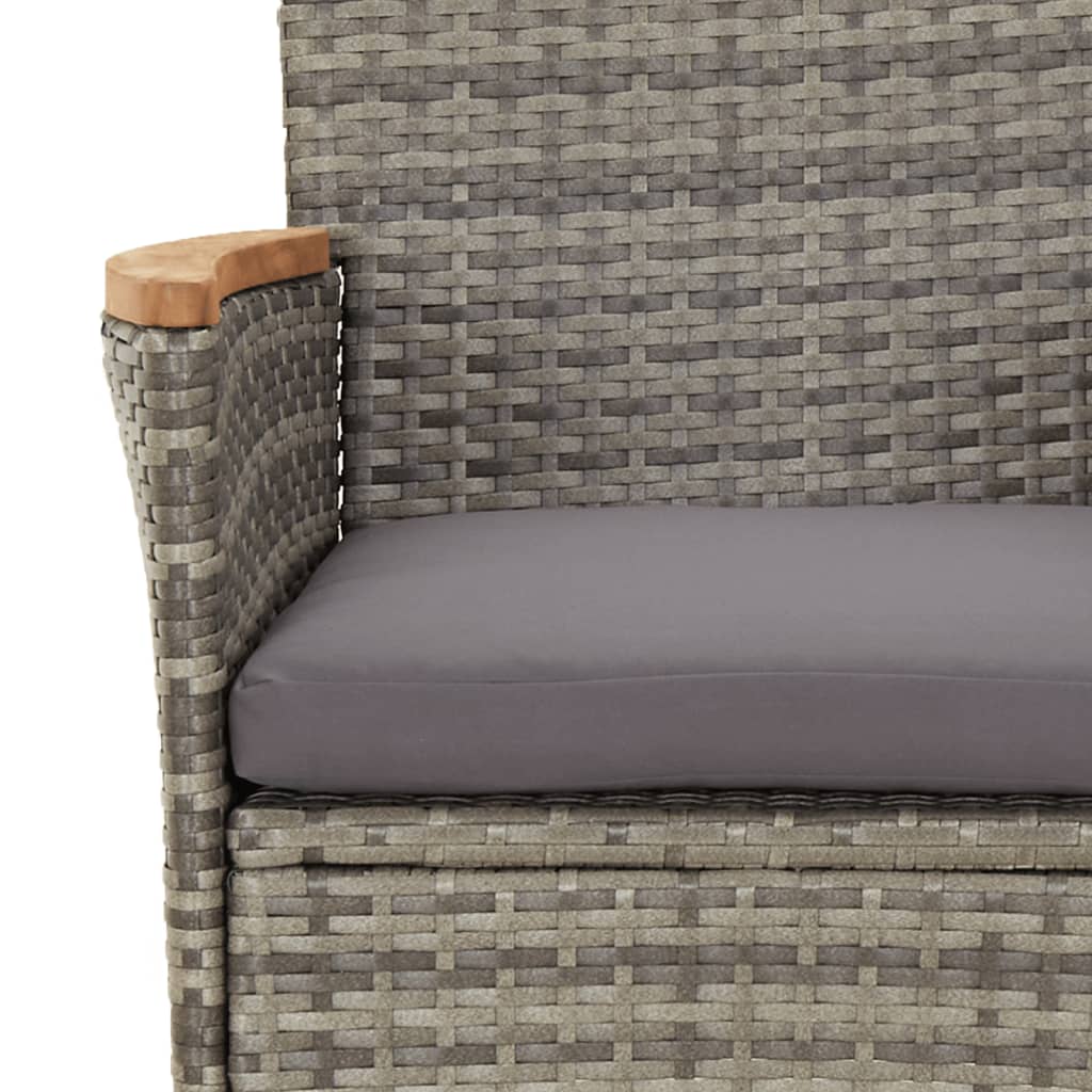 loungesæt til haven 11 dele med hynder polyrattan grå