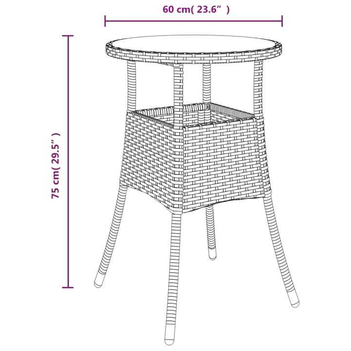bistrosæt til haven 5 dele med hynder polyrattan brun