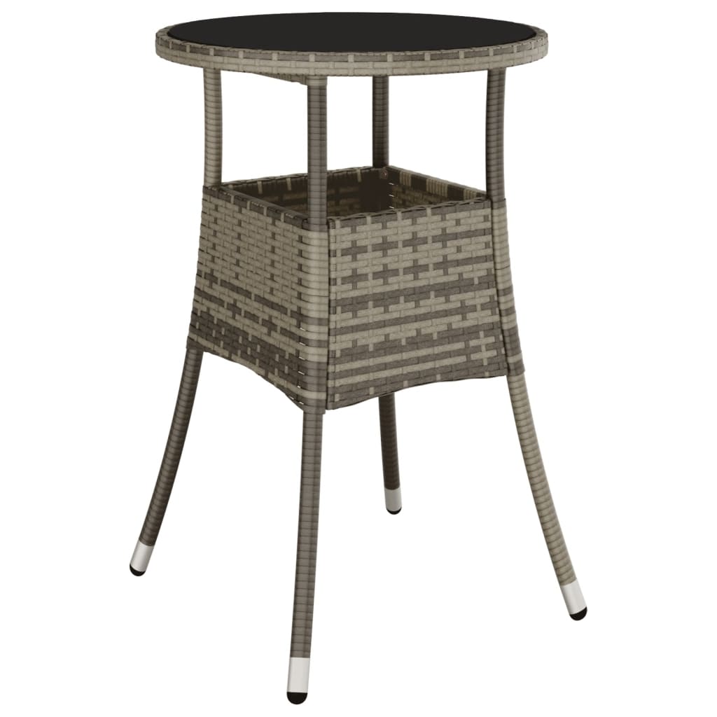 bistrosæt til haven 3 dele med hynder polyrattan sort