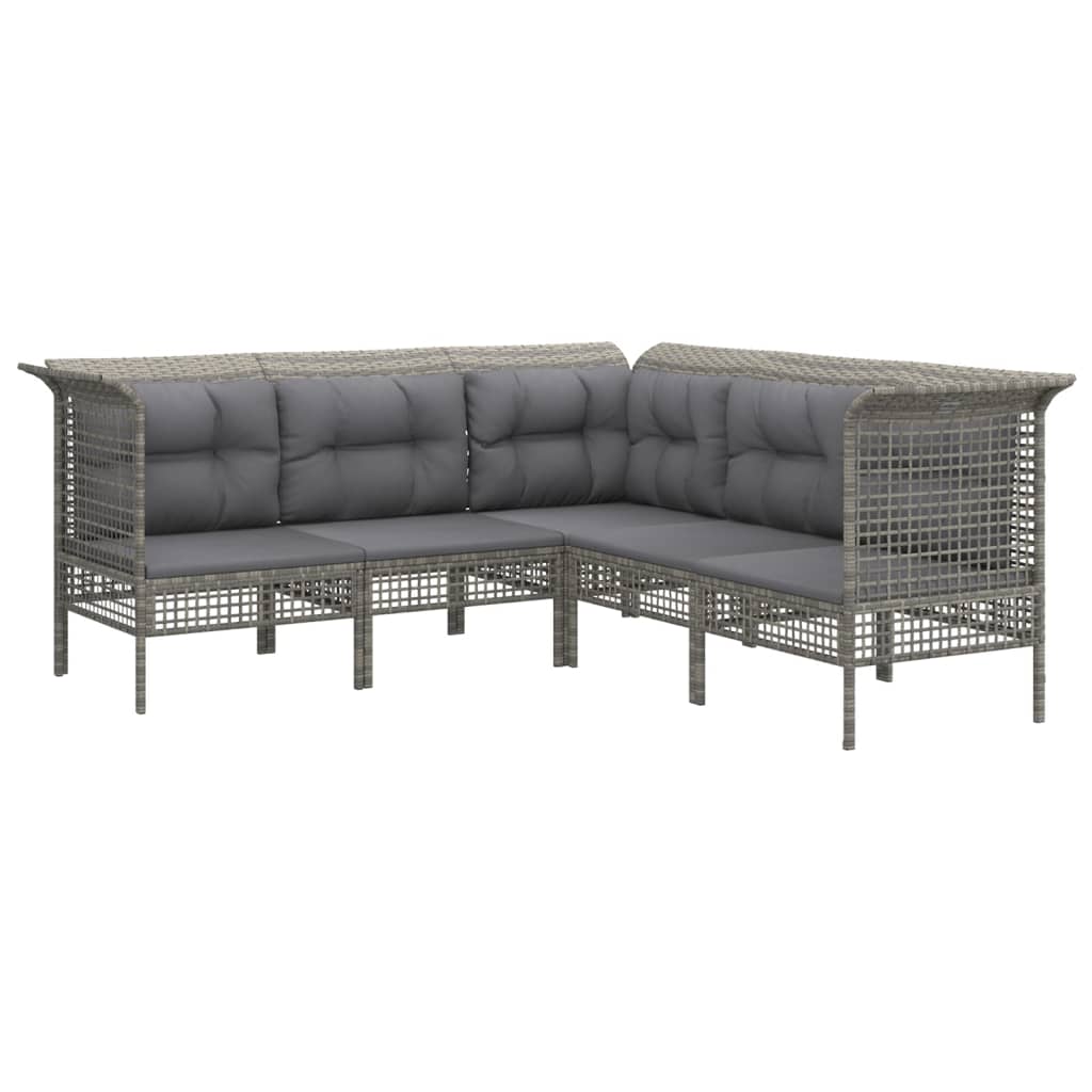 loungesæt til haven 13 dele med hynder polyrattan grå