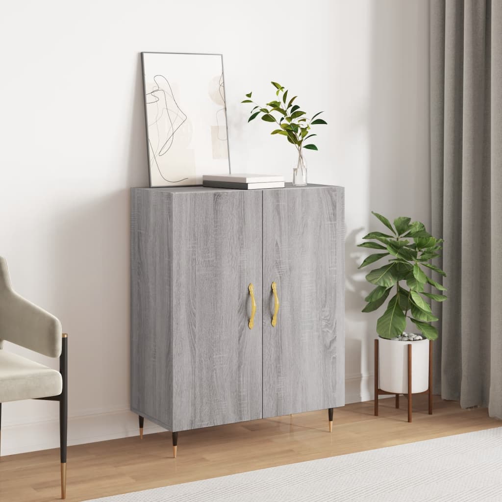 skænk 69,5x34x90 cm konstrueret træ grå sonoma-eg