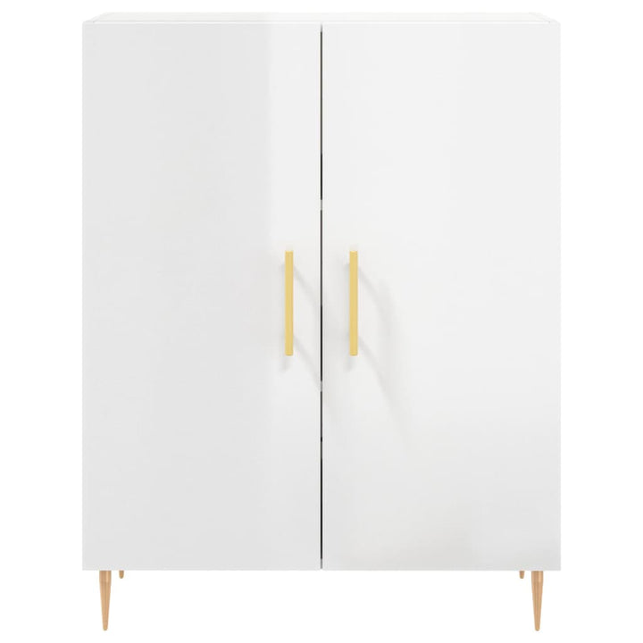 skænk 69,5x34x90 cm konstrueret træ hvid højglans