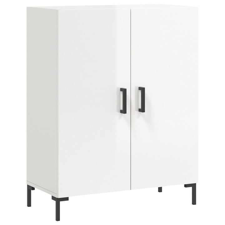 skænk 69,5x34x90 cm konstrueret træ hvid højglans