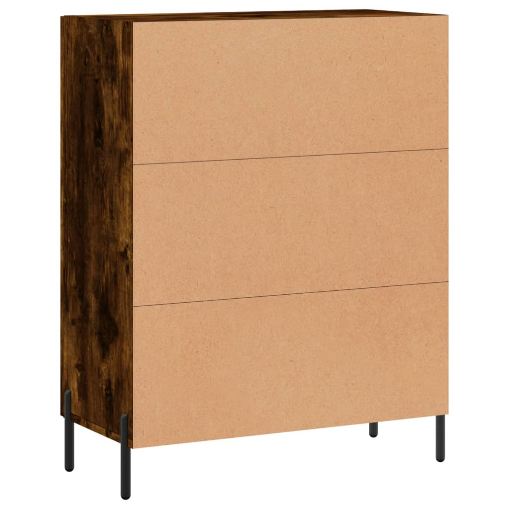 skænk 69,5x34x90 cm konstrueret træ røget egetræsfarve