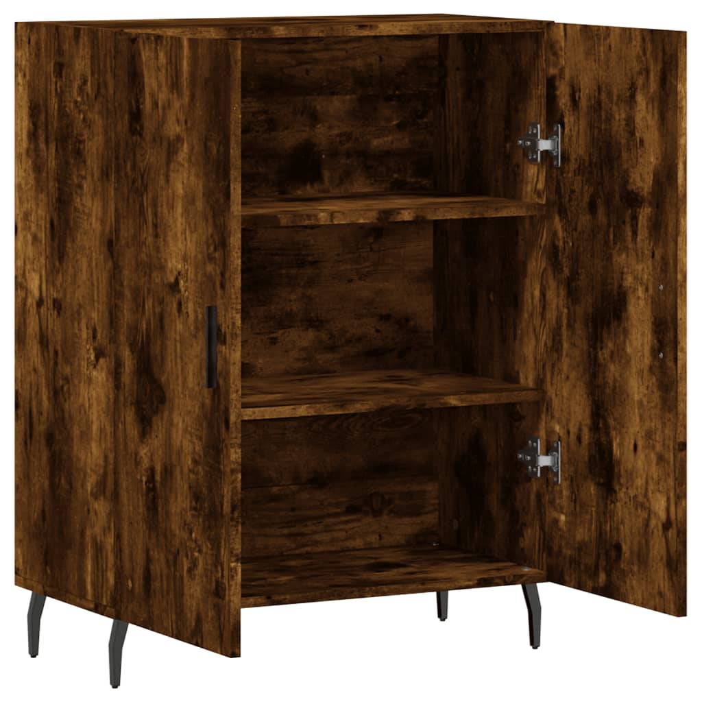 skænk 69,5x34x90 cm konstrueret træ røget egetræsfarve