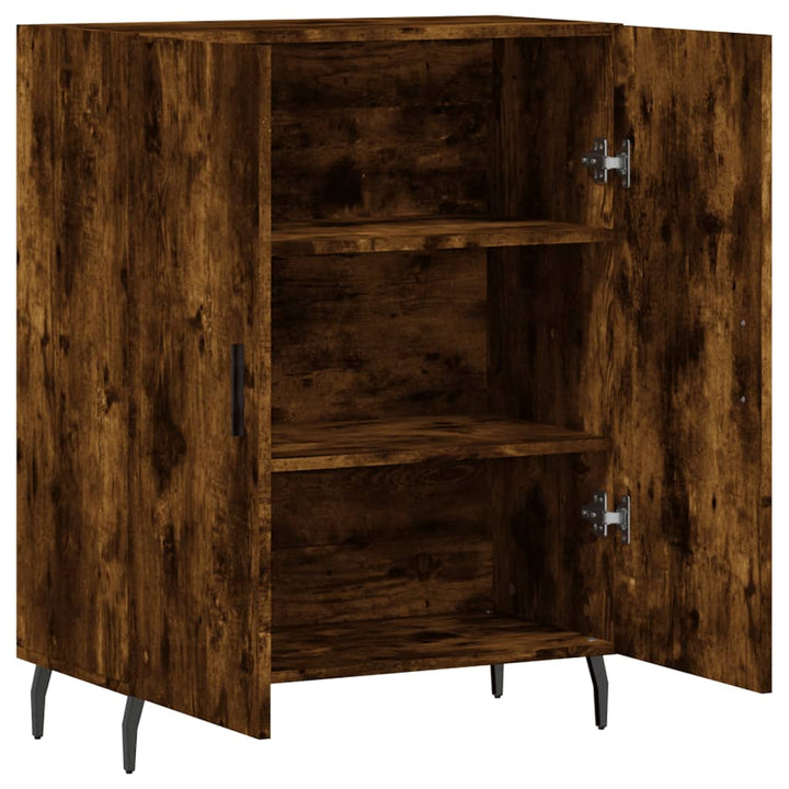 skænk 69,5x34x90 cm konstrueret træ røget egetræsfarve