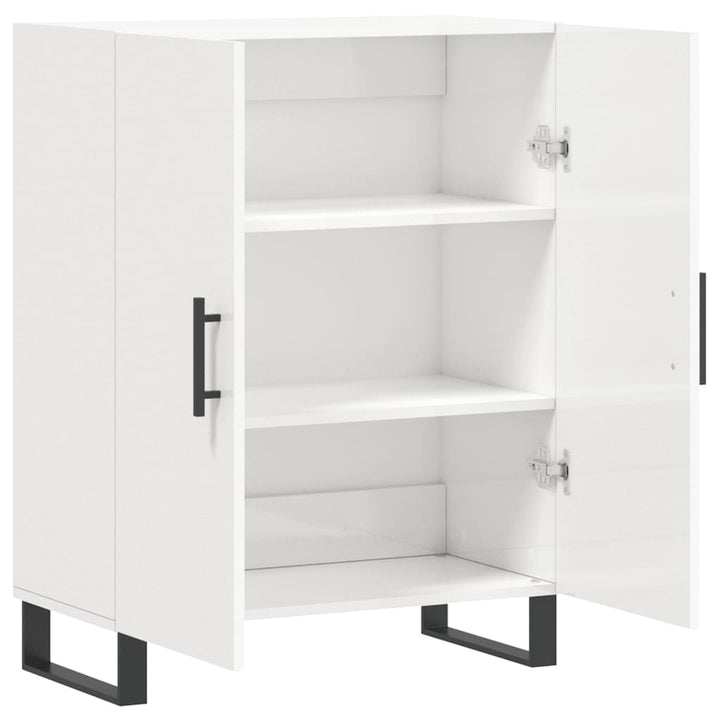 skænk 69,5x34x90 cm konstrueret træ hvid højglans