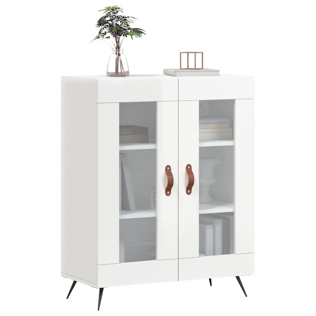 skænk 69,5x34x90 cm konstrueret træ hvid højglans