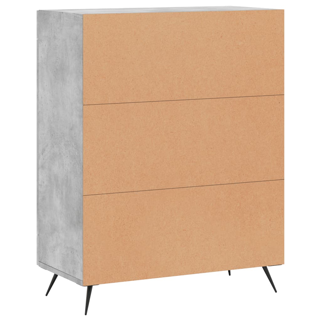 skænk 69,5x34x90 cm konstrueret træ betongrå