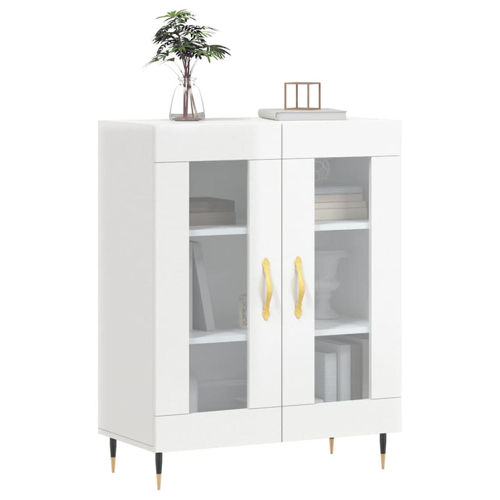 skænk 69,5x34x90 cm konstrueret træ hvid højglans
