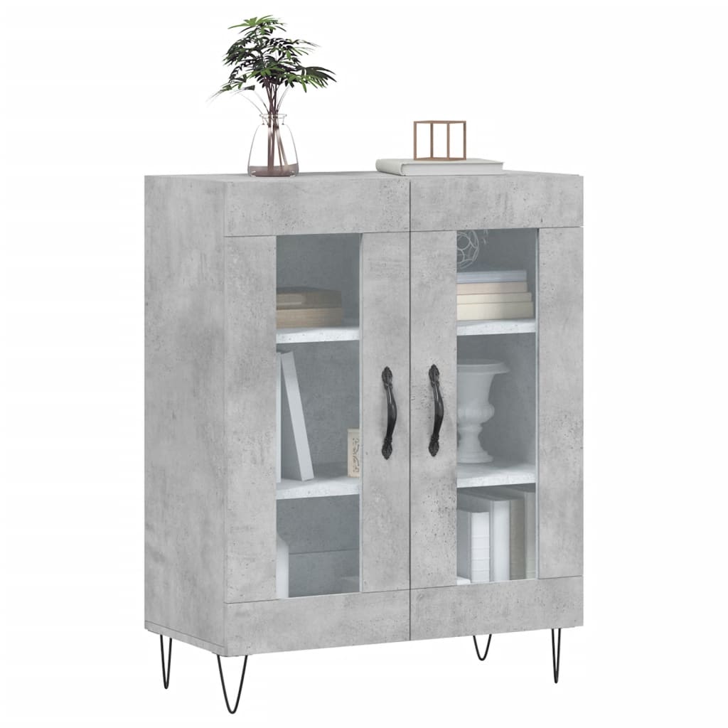 skænk 69,5x34x90 cm konstrueret træ betongrå